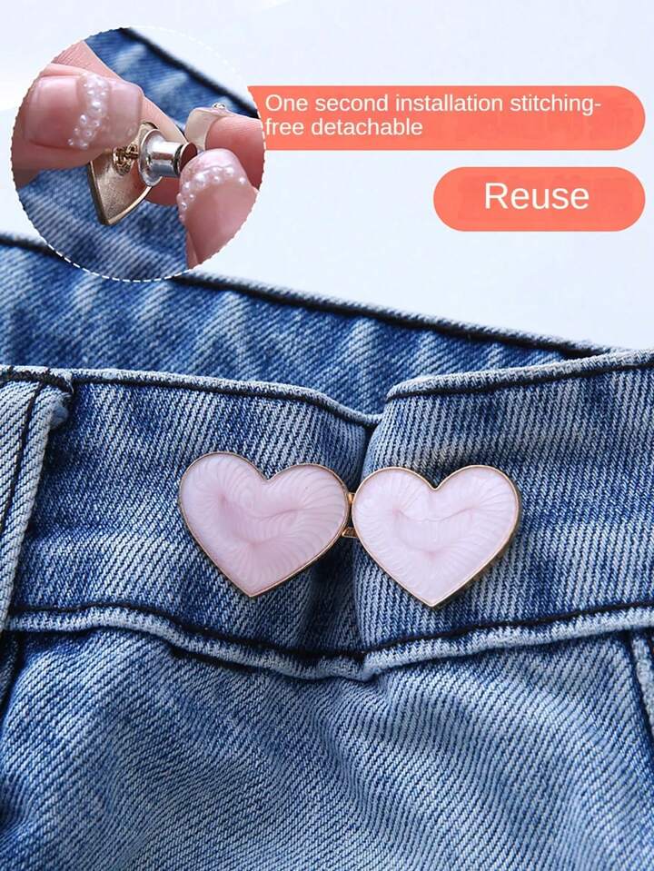 Detachable Heart pants clips